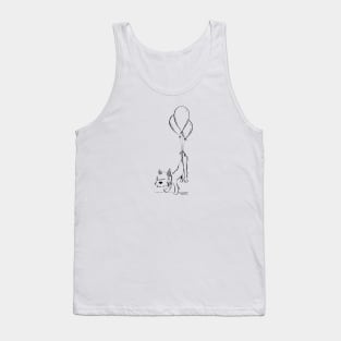Little Dog Floating Away Tank Top